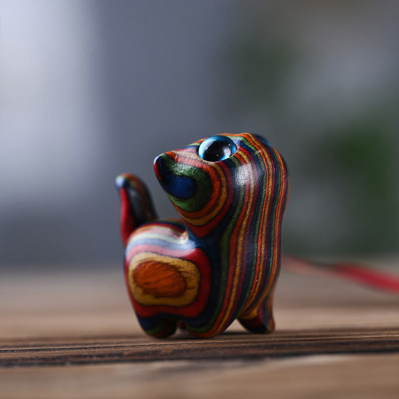 Buddha Stones Arc-en-ciel Eucalyptus Chat mignon Animaux Décoration calme - image 1