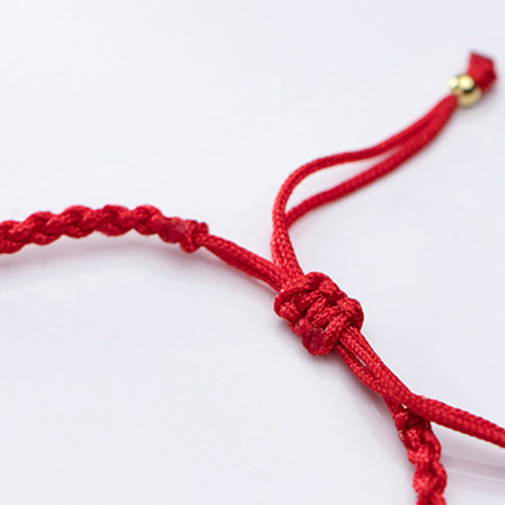 Bracelet de protection tressé en fil rouge avec perles dorées et pierres de Buddha Stones en argent sterling 925 - image 16