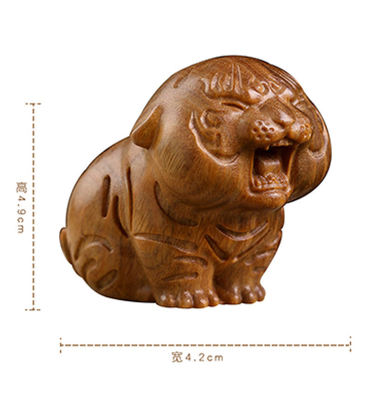 Buddha Stones de santal vert Tigre mignon Animaux Décoration positive - image 12