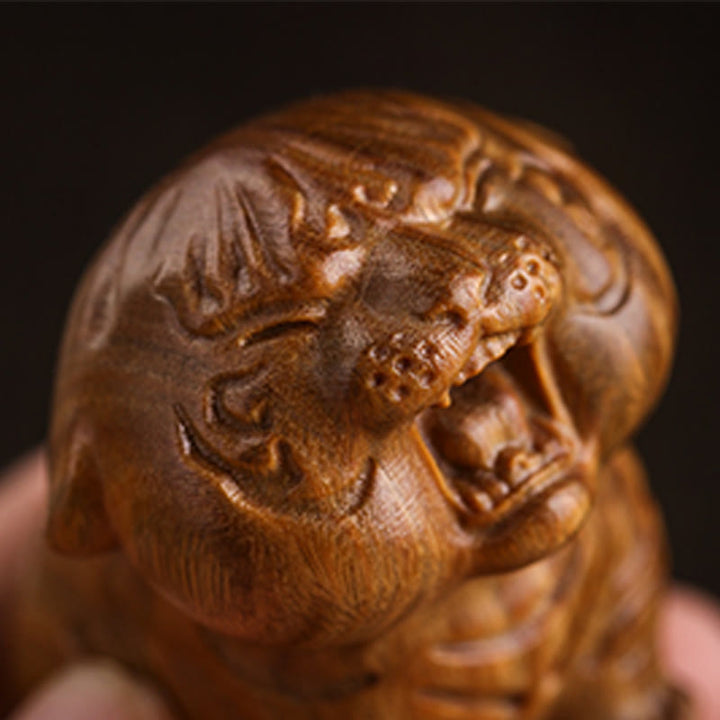 Buddha Stones de santal vert Tigre mignon Animaux Décoration positive - image 10