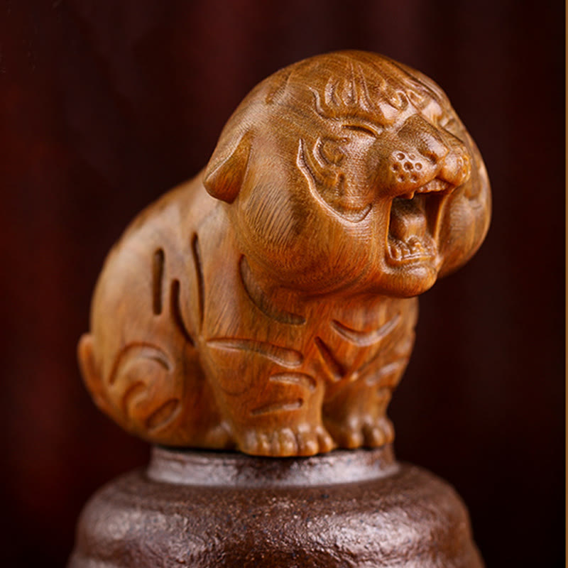 Buddha Stones de santal vert Tigre mignon Animaux Décoration positive - image 3