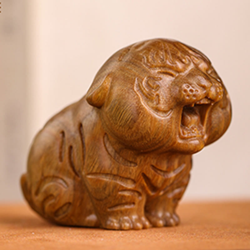 Buddha Stones de santal vert Tigre mignon Animaux Décoration positive - image 2