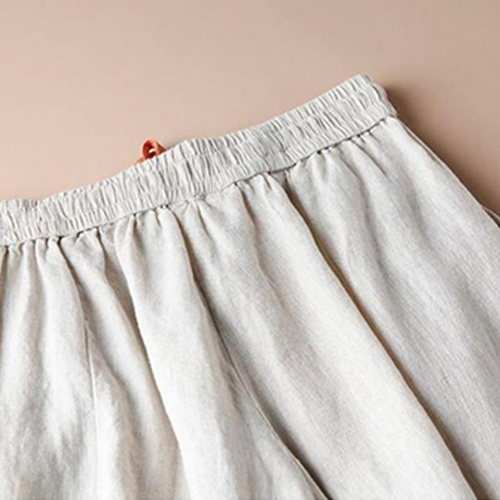 Pantalon large décontracté en coton avec ourlet fendu et poches pour femme, longueur 7-8, Buddha Stones - image 4