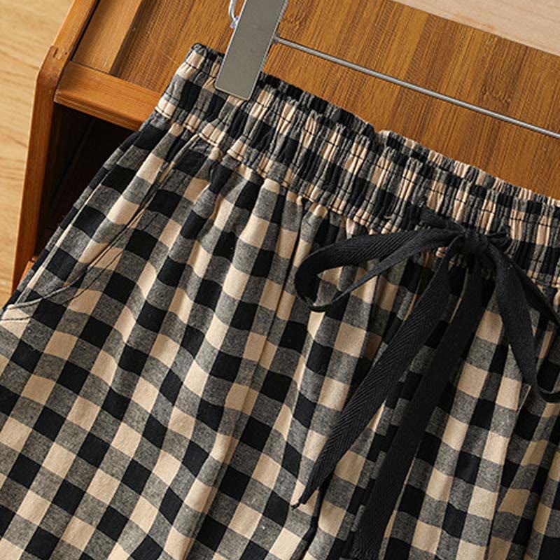 Pantalon large décontracté en coton avec poches pour femme, longueur 7-8, motif Buddha Stones - image 7