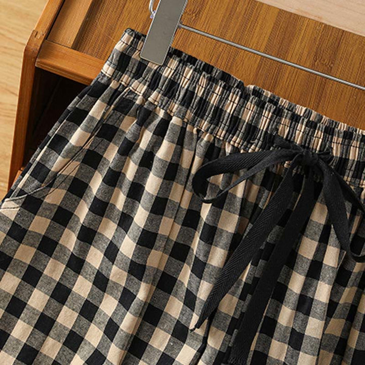 Pantalon large décontracté en coton avec poches pour femme, longueur 7-8, motif Buddha Stones - image 7