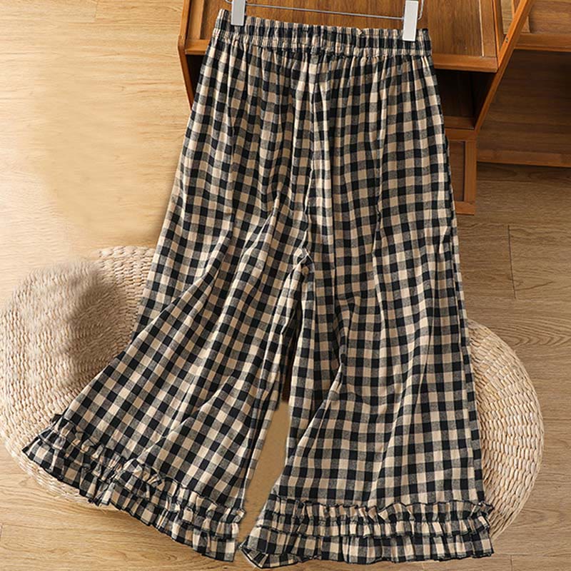 Pantalon large décontracté en coton avec poches pour femme, longueur 7-8, motif Buddha Stones - Noir - US6，UK/AU10，EU38 (XL) - image 1