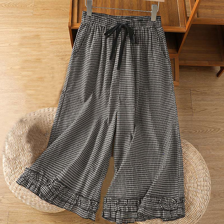 Pantalon large décontracté en coton avec poches pour femme, longueur 7-8, motif Buddha Stones - Gris terne - US6，UK/AU10，EU38 (XL) - image 8