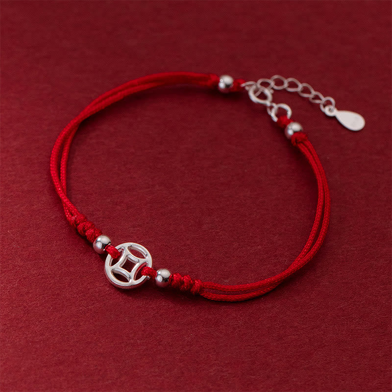 Bracelet porte-bonheur en argent sterling 925 avec pièce de cuivre creuse et pierres de Buddha Stones - image 2