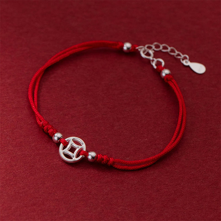 Bracelet porte-bonheur en argent sterling 925 avec pièce de cuivre creuse et pierres de Buddha Stones - image 2