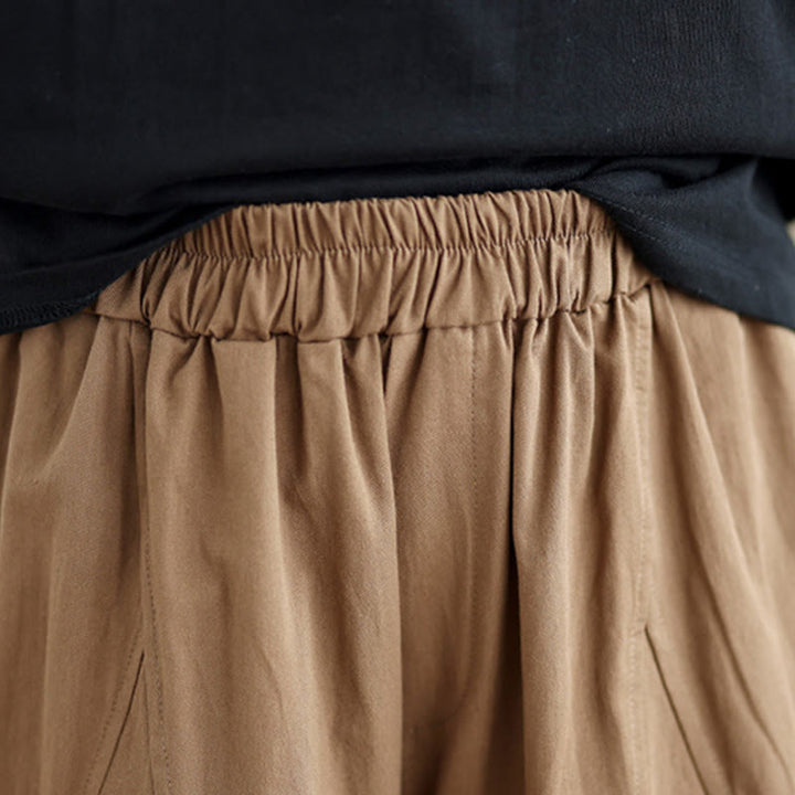 Pantalon large décontracté en coton uni pour femme, longueur 7-8, avec poches, Buddha Stones - image 19