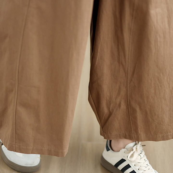 Pantalon large décontracté en coton uni pour femme, longueur 7-8, avec poches, Buddha Stones - image 16