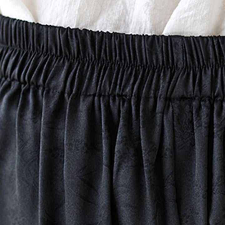 Pantalon large décontracté en coton jacquard à lacets avec poches pour femme Buddha Stones - image 17