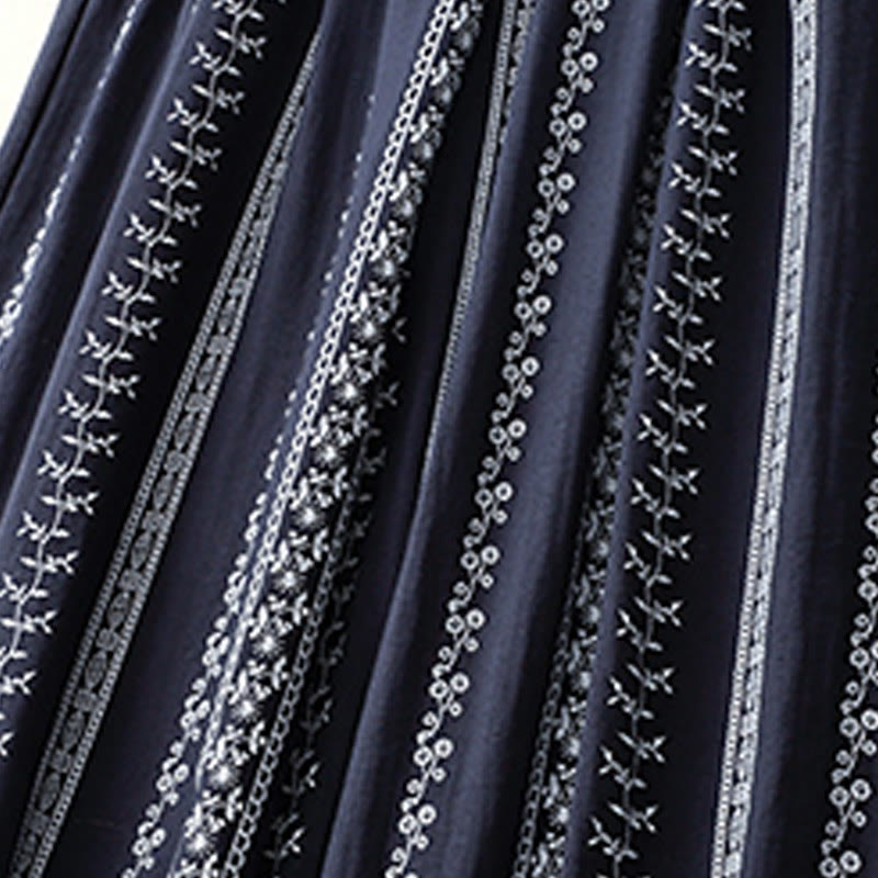 Pantalon large décontracté en coton et lin avec poches pour femme, imprimé vertical Buddha Stones - image 4