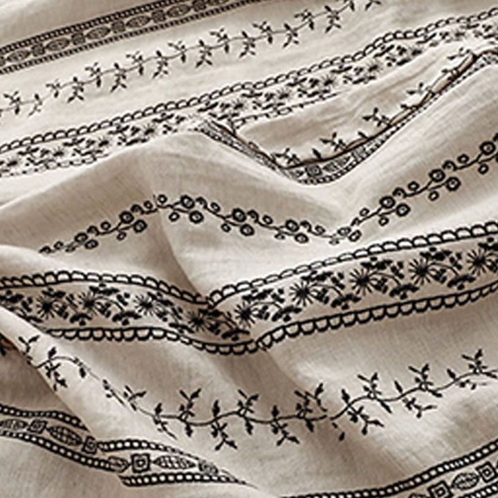 Pantalon large décontracté en coton et lin avec poches pour femme, imprimé vertical Buddha Stones - image 9