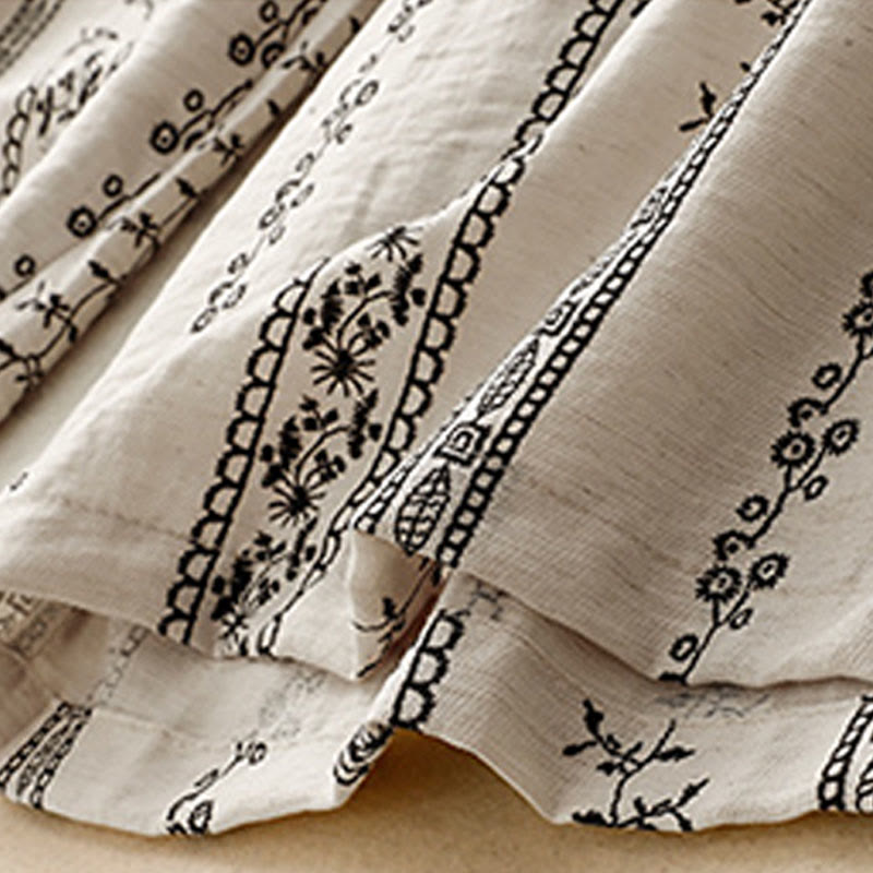 Pantalon large décontracté en coton et lin avec poches pour femme, imprimé vertical Buddha Stones - image 11