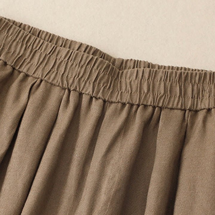 Pantalon sarouel d'été uni en coton et lin avec poches pour femme Buddha Stones - image 3