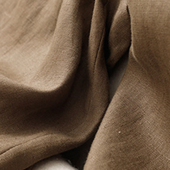 Pantalon sarouel d'été uni en coton et lin avec poches pour femme Buddha Stones - image 4