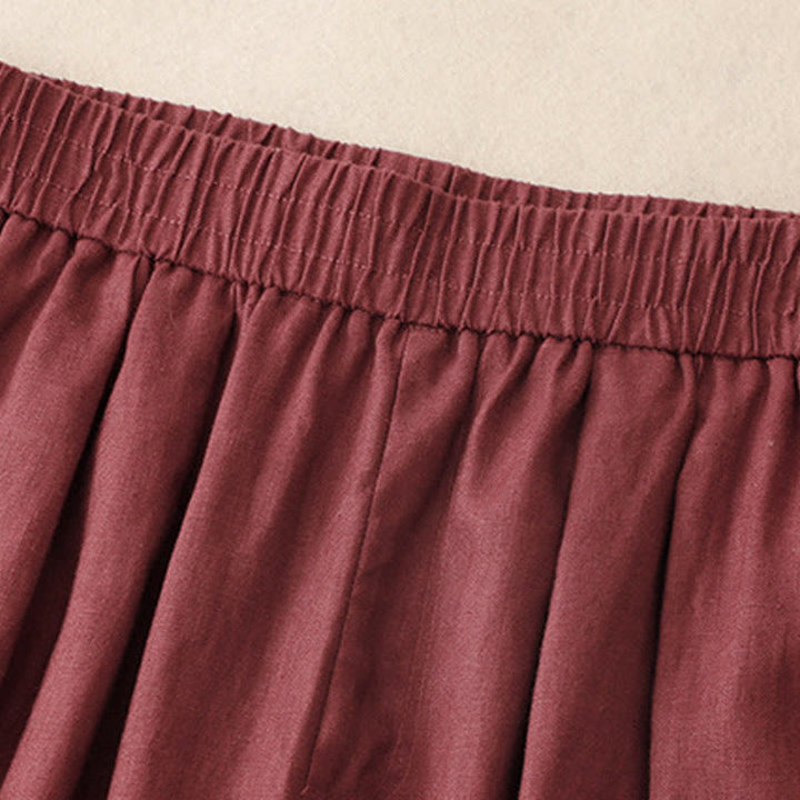 Pantalon sarouel d'été uni en coton et lin avec poches pour femme Buddha Stones - image 8