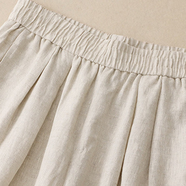 Pantalon sarouel d'été uni en coton et lin avec poches pour femme Buddha Stones - image 18