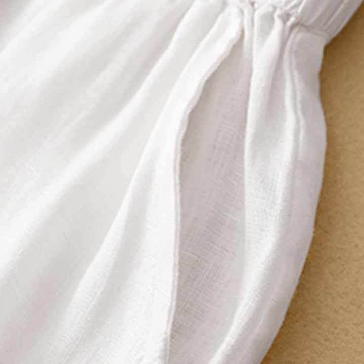 Pantalon court décontracté uni Buddha Stones pour femme, sarouel en coton et lin avec poches - image 7