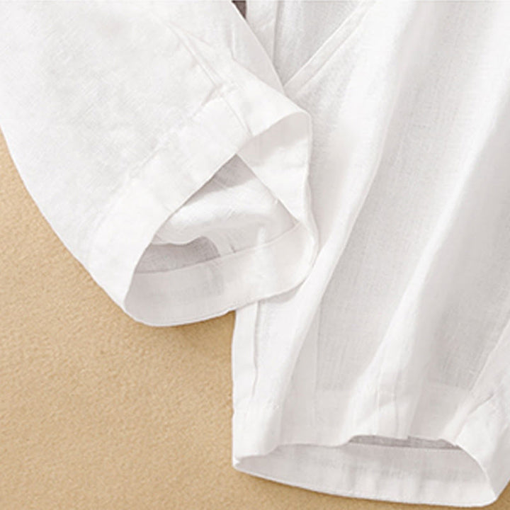 Pantalon court décontracté uni Buddha Stones pour femme, sarouel en coton et lin avec poches - image 8