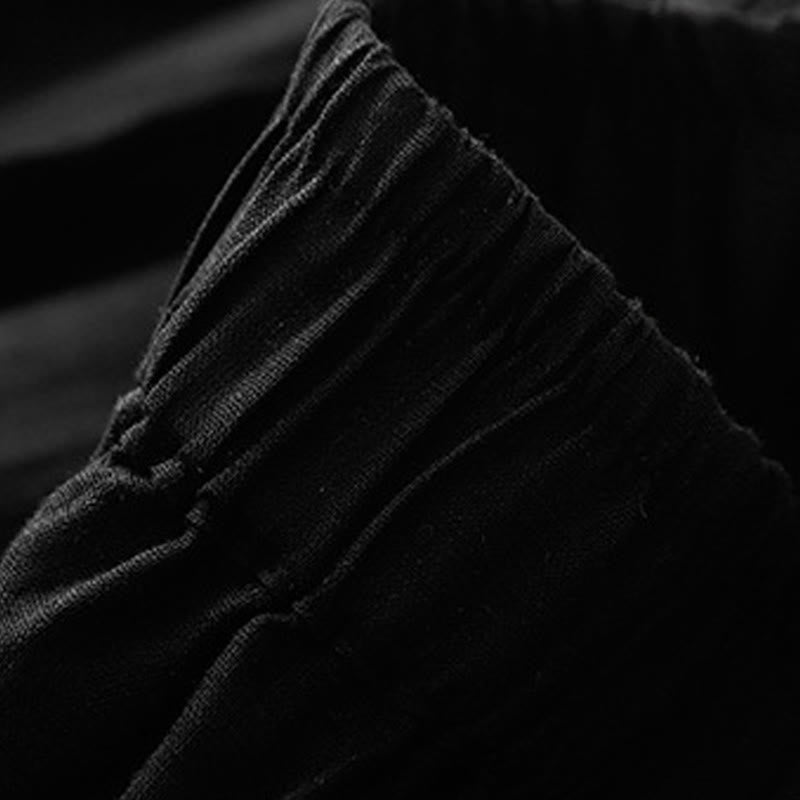 Pantalon court décontracté uni Buddha Stones pour femme, sarouel en coton et lin avec poches - image 11