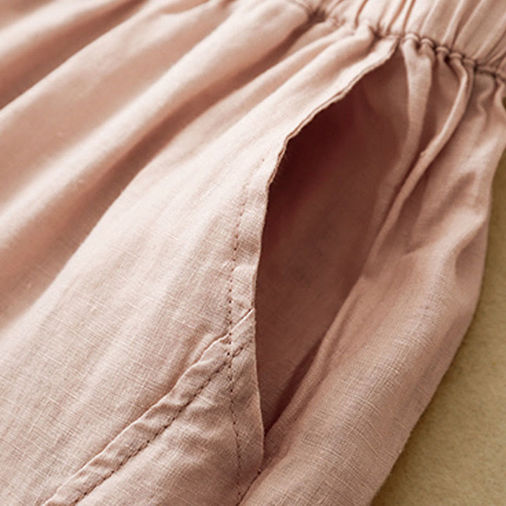 Pantalon court décontracté uni Buddha Stones pour femme, sarouel en coton et lin avec poches - image 22