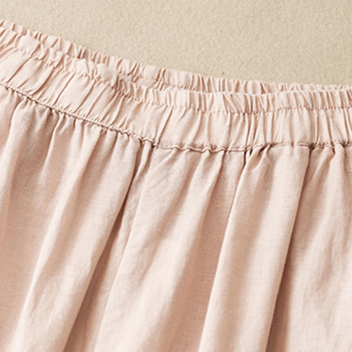 Pantalon court décontracté uni Buddha Stones pour femme, sarouel en coton et lin avec poches - image 26