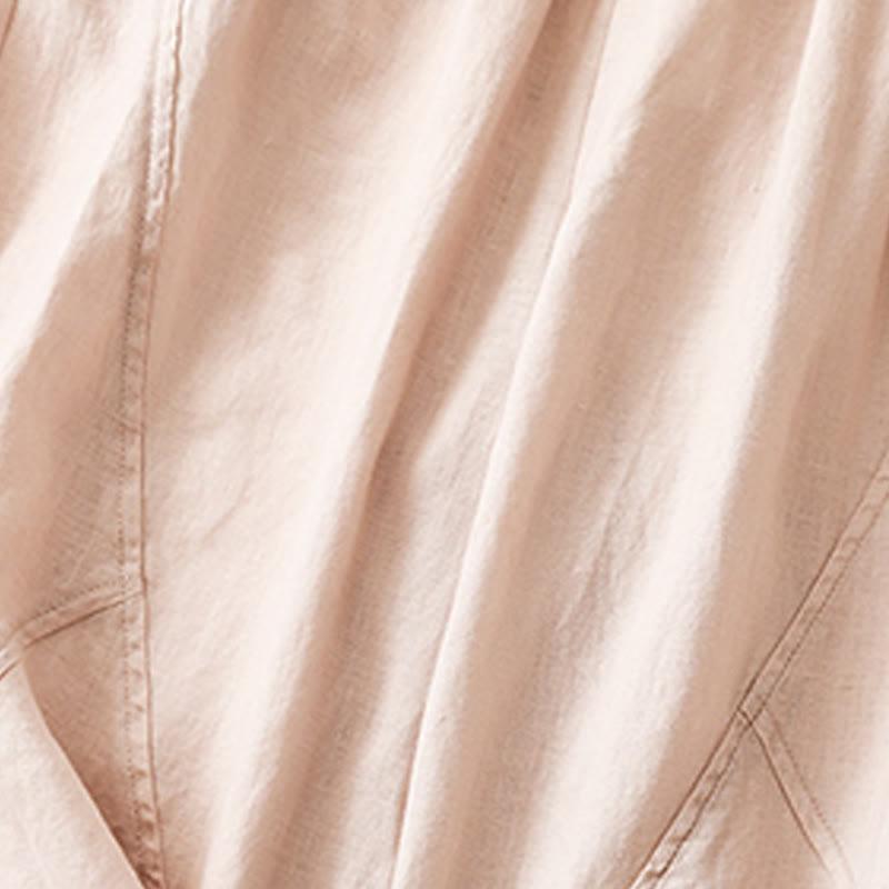 Pantalon court décontracté uni Buddha Stones pour femme, sarouel en coton et lin avec poches - image 25