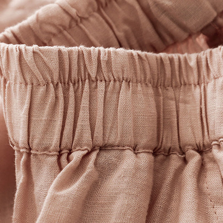 Pantalon court décontracté uni Buddha Stones pour femme, sarouel en coton et lin avec poches - image 28