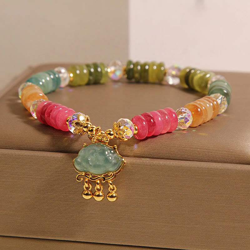 Bracelet de perles de boulier colorées en Buddha Stones , nuage de bon augure, tourmaline positive - image 2