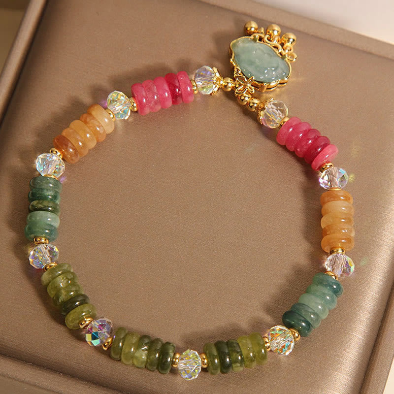 Bracelet de perles de boulier colorées en Buddha Stones , nuage de bon augure, tourmaline positive - image 5