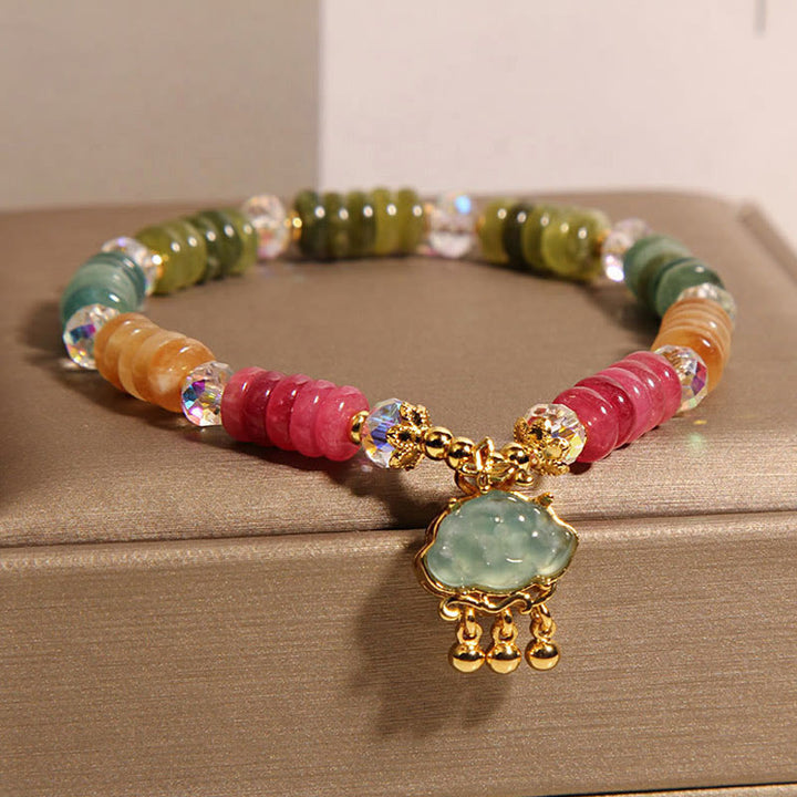 Bracelet de perles de boulier colorées en Buddha Stones , nuage de bon augure, tourmaline positive - image 3
