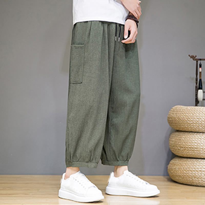 Pantalon sarouel court décontracté Buddha Stones pour homme, longueur 7-8, avec poches latérales - image 3