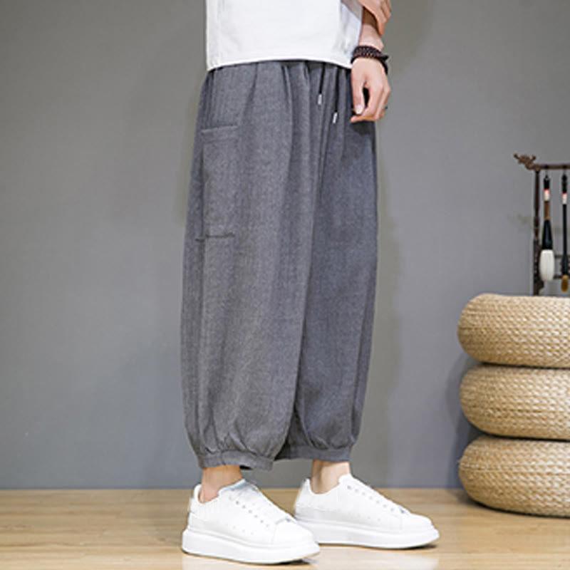 Pantalon sarouel court décontracté Buddha Stones pour homme, longueur 7-8, avec poches latérales - image 19