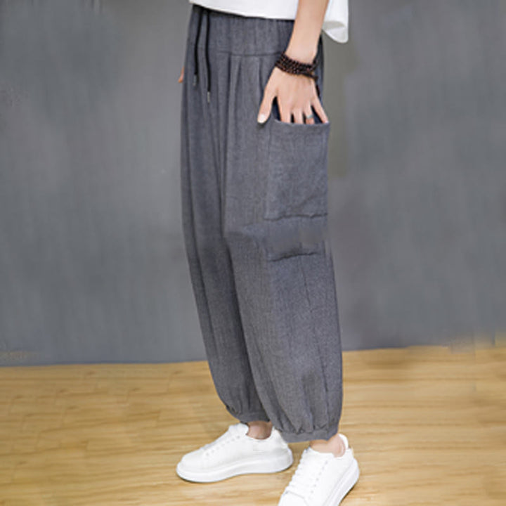 Pantalon sarouel court décontracté Buddha Stones pour homme, longueur 7-8, avec poches latérales - image 26
