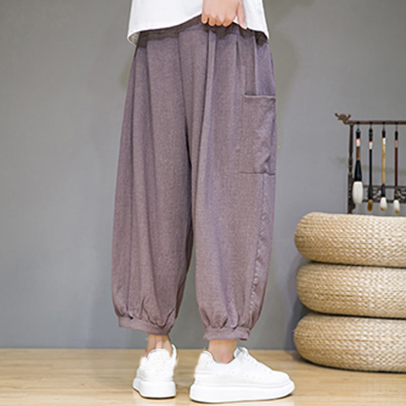 Pantalon sarouel court décontracté Buddha Stones pour homme, longueur 7-8, avec poches latérales - image 31