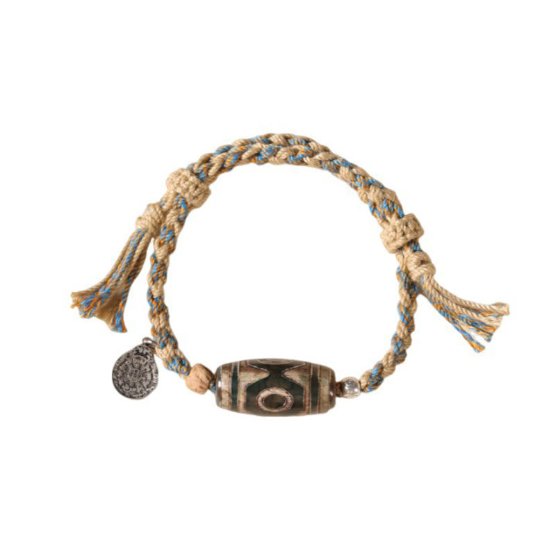 Bracelet tressé en perles dzi tibétaines faites à la main avec Buddha Stones - image 13
