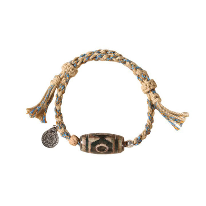 Bracelet tressé en perles dzi tibétaines faites à la main avec Buddha Stones - image 13