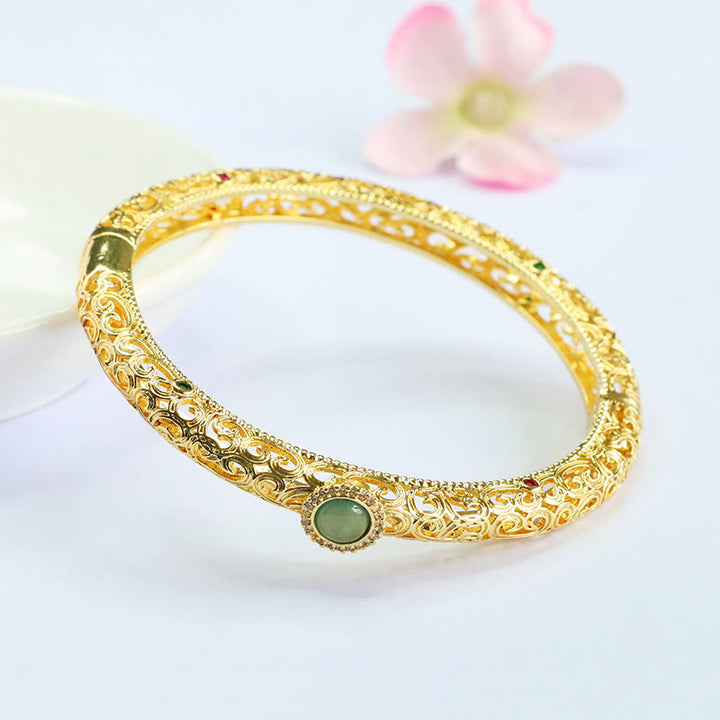 Bracelet porte-bonheur en jade et cuivre, motif nuage, Buddha Stones , 60 mm - image 10