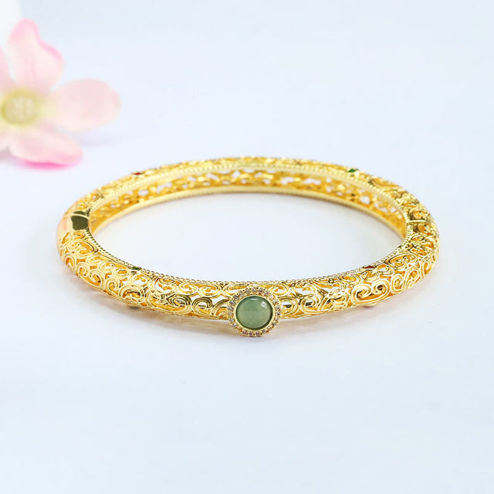 Bracelet porte-bonheur en jade et cuivre, motif nuage, Buddha Stones , 60 mm - image 8