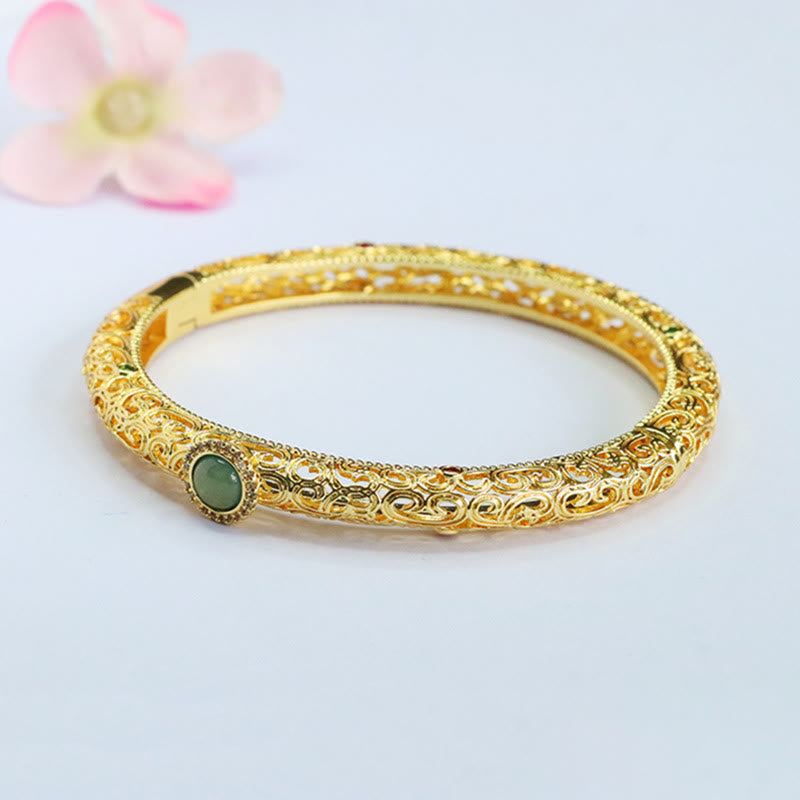 Bracelet porte-bonheur en jade et cuivre, motif nuage, Buddha Stones , 60 mm - image 13