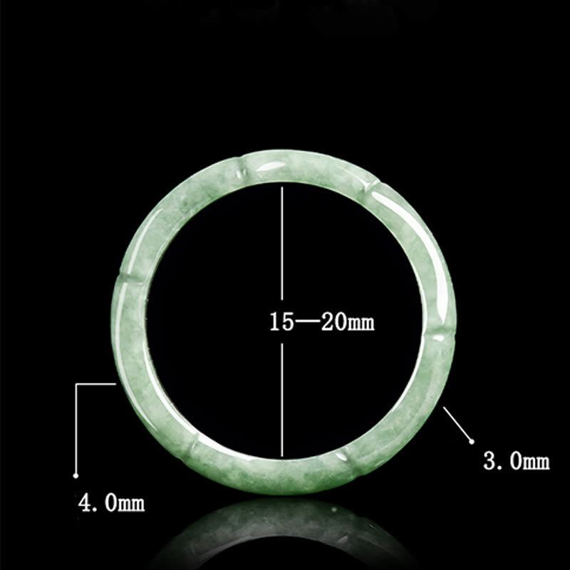 Bague d'abondance en jade et bambou naturel avec Buddha Stones - image 9