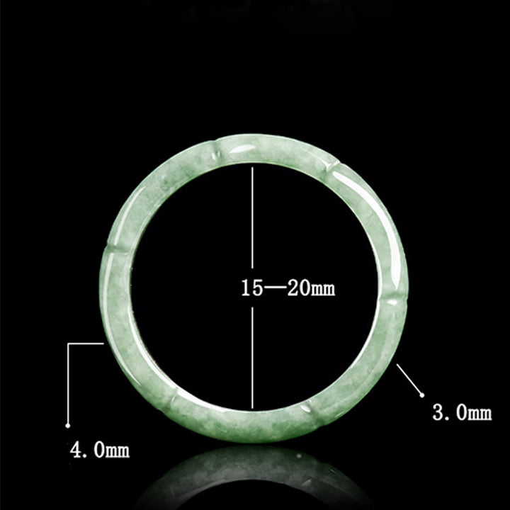 Bague d'abondance en jade et bambou naturel avec Buddha Stones - image 9