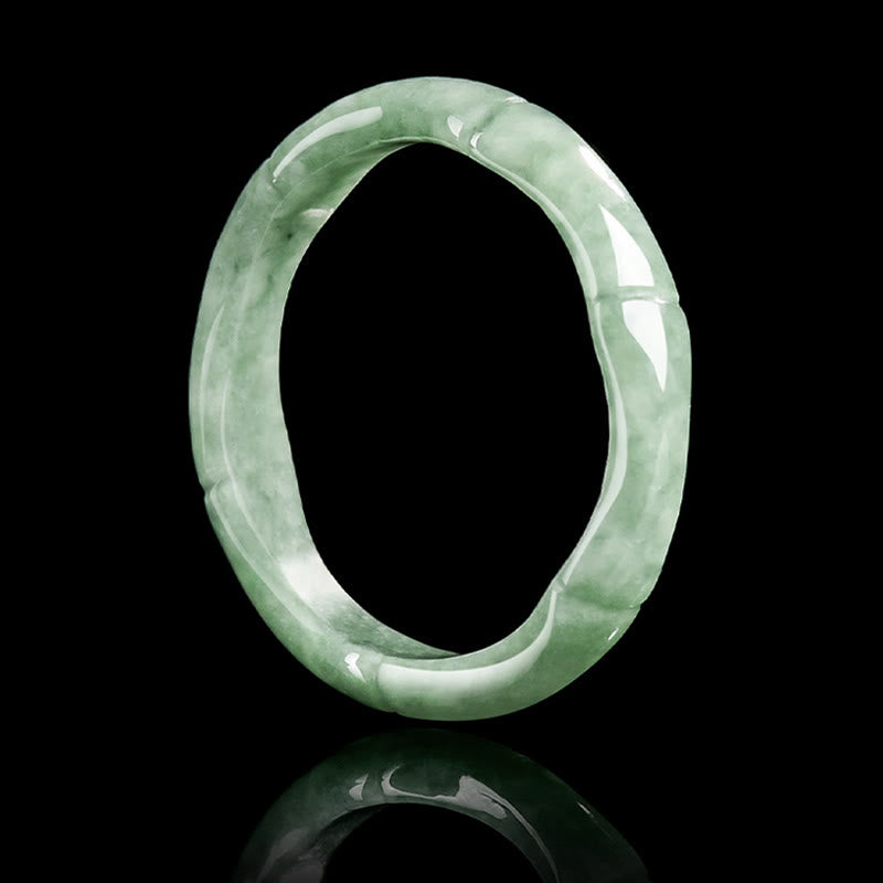 Bague d'abondance en jade et bambou naturel avec Buddha Stones - image 2