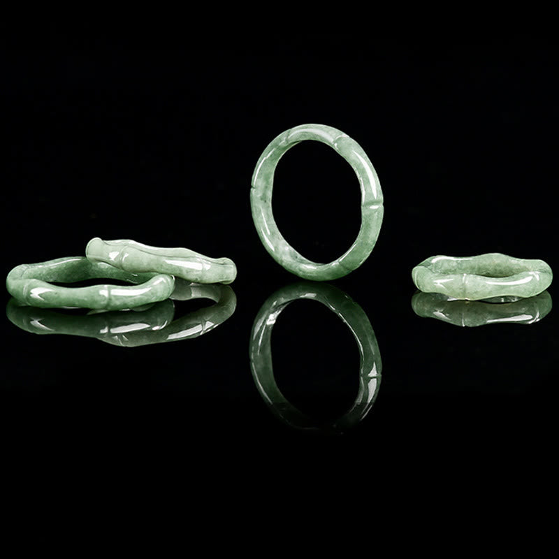 Bague d'abondance en jade et bambou naturel avec Buddha Stones - image 10