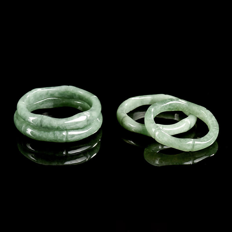 Bague d'abondance en jade et bambou naturel avec Buddha Stones - image 11