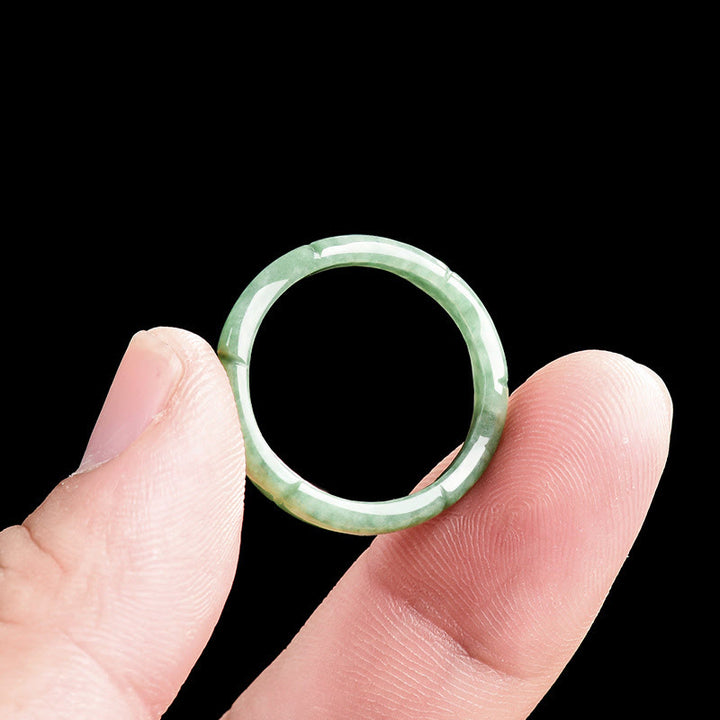 Bague d'abondance en jade et bambou naturel avec Buddha Stones - image 5