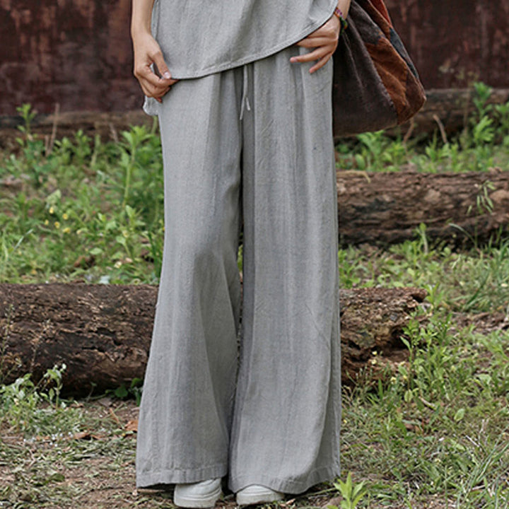 Pantalon large décontracté en lin avec poches pour femme, motif tie-dye Buddha Stones - image 19