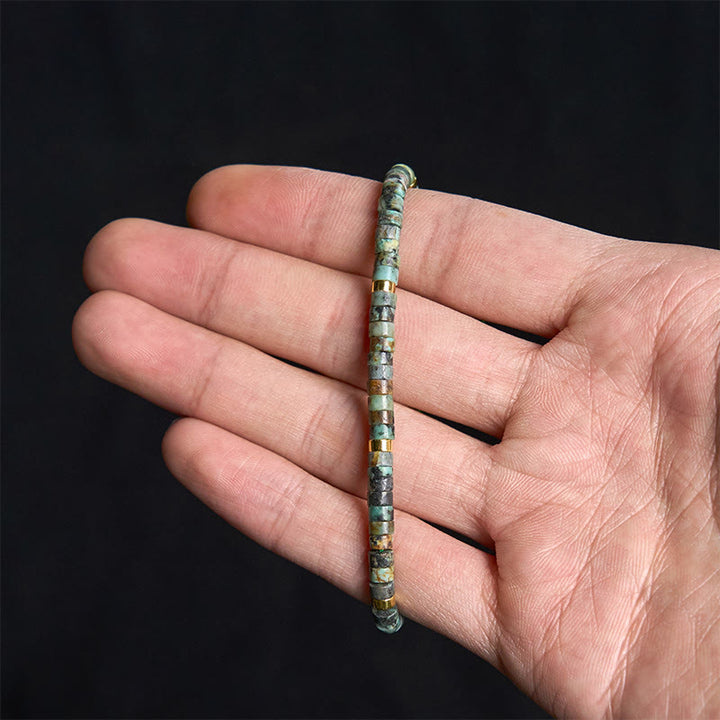 Bracelet de perles d'espacement de purification turquoise Buddha Stones